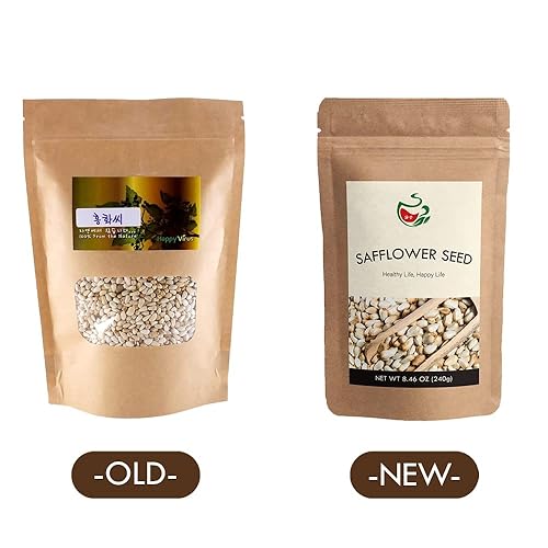 Miniatura 3 de Happy Virus Semilla cruda de cártamo 8.46 oz (240 g) importada de Corea, embalaje resellable, té de hierbas