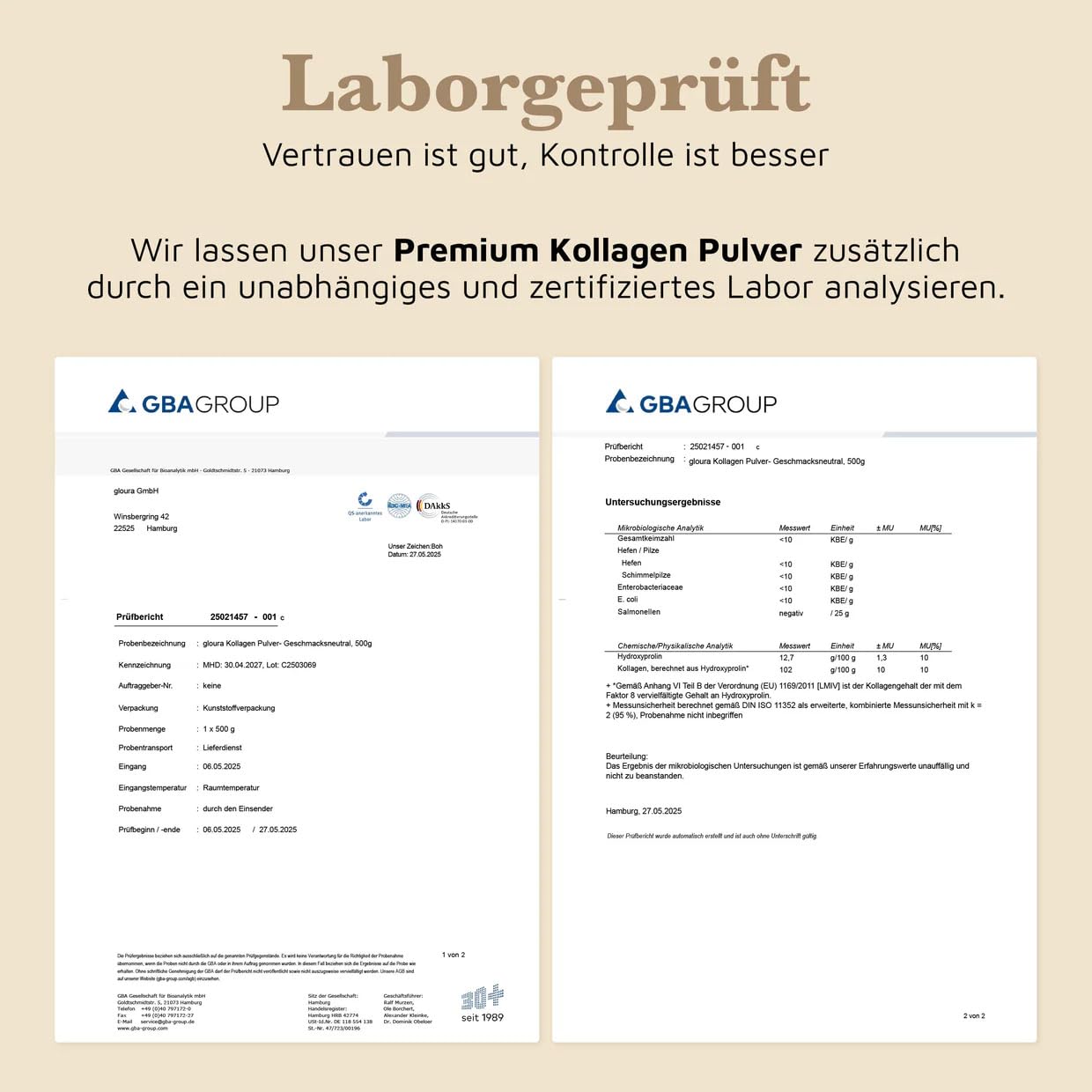 Premium Kollagen Pulver, 100 % reines Collagen Hydrolysat Typ 1 & 3, 1000g - geschmacksneutral, frei von Zusätzen, gute Löslichkeit