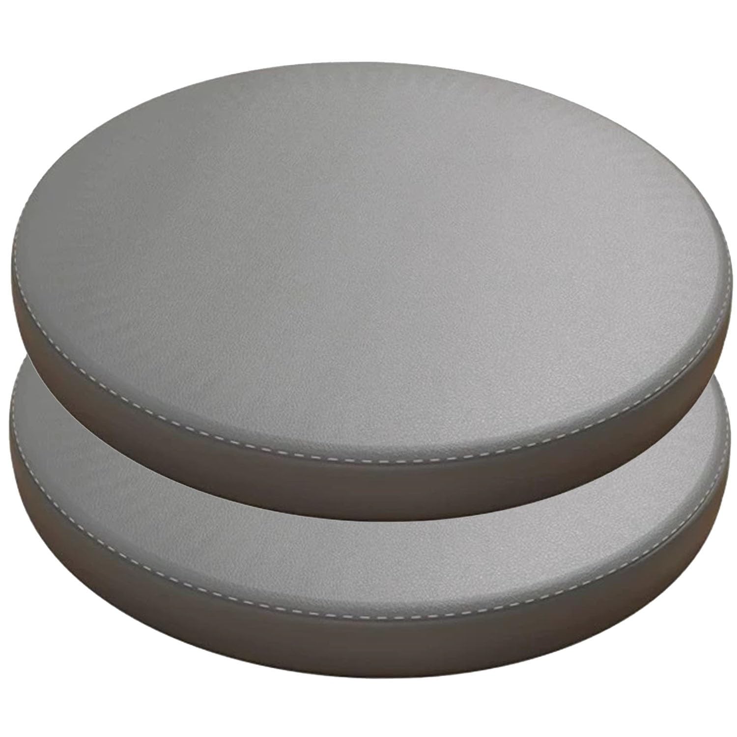 Jortuio Grey Round Chair Seat Pads, Set Of 1/2 4 Round Waterproof Chair Cushions For Indoor Outdoor Furniture Dining,Garden, Bistro, Bar Stool,Patio, Office,Coffee Shop Cushion(,30Cm(2Pcs))