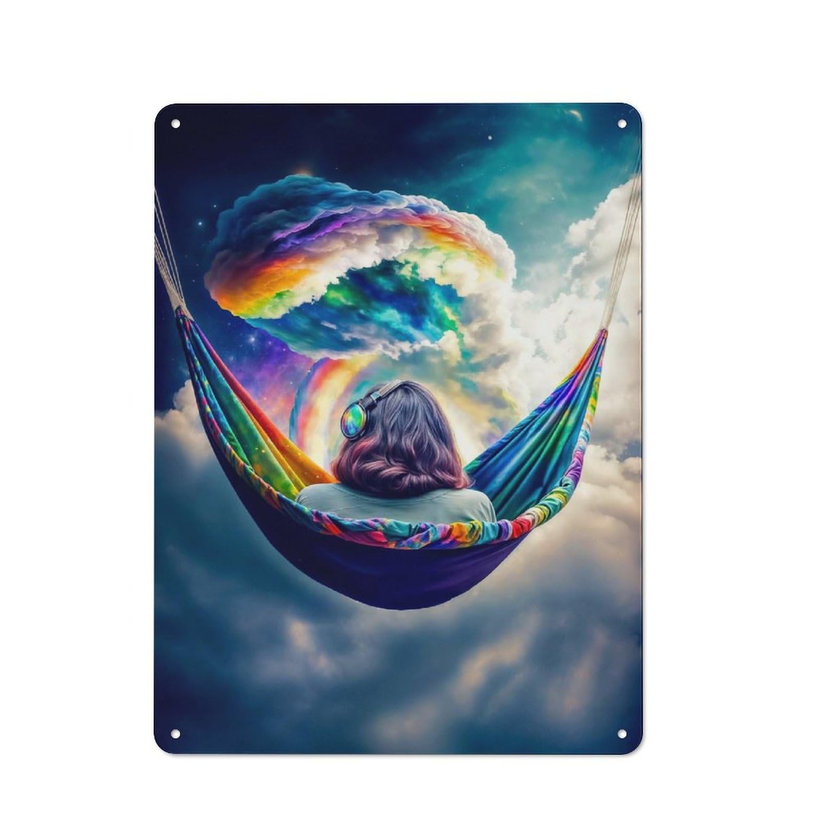 Junmoney Style-2 Hammock Retro-Style Tin Sign 40X30cm For Man Cave Or Games Room, A Metal Wall Feature For Games Rooms And Man Caves