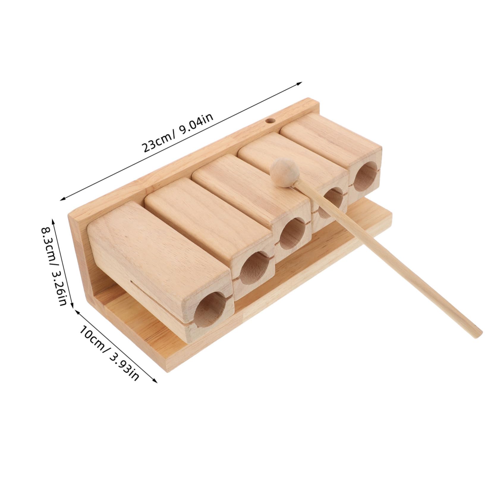 Strumento Orff Blocco Ritmico Musicale in Legno con Design Pentatonico a 5 Toni, Impugnatura Ergonomica e Martelletto per Ragazzo Ragazza in Corsi di Musica