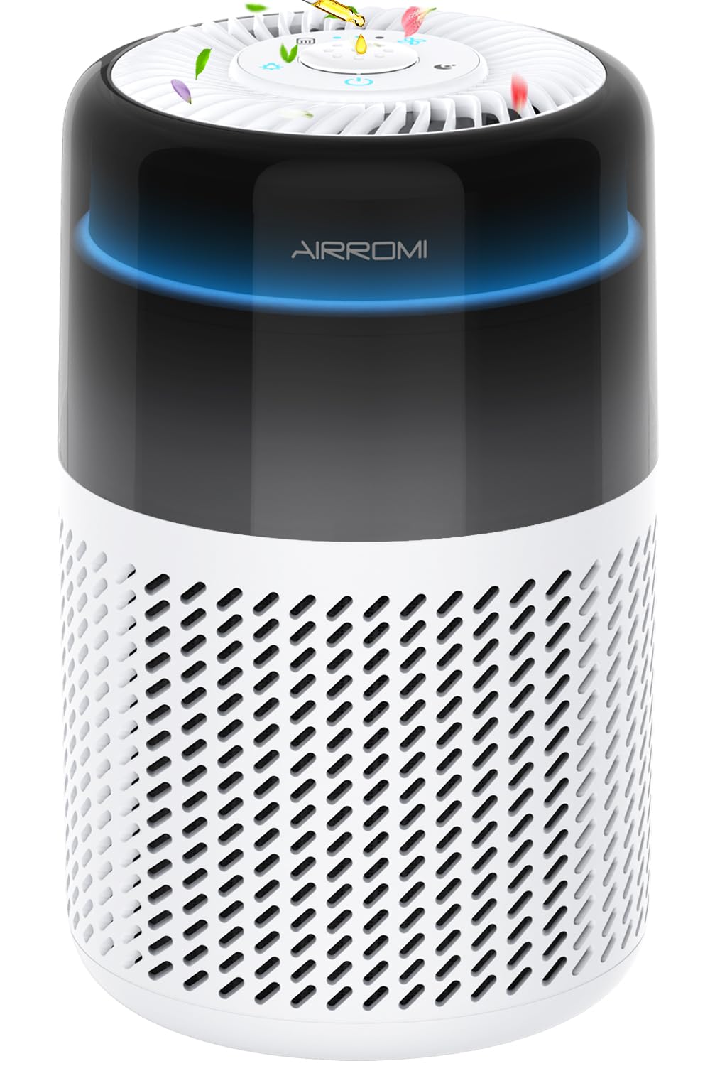 AIRROMI Air Purifiers for Home Bedroom Up to 765 Ft²,with Activated Carbon Filter,Aromatherapy,RGB nightlight,Quiet 360° intake Air Cleaner for Pet Hair,Pet Dander, Allergies,Smoke,Odor, A2005 White