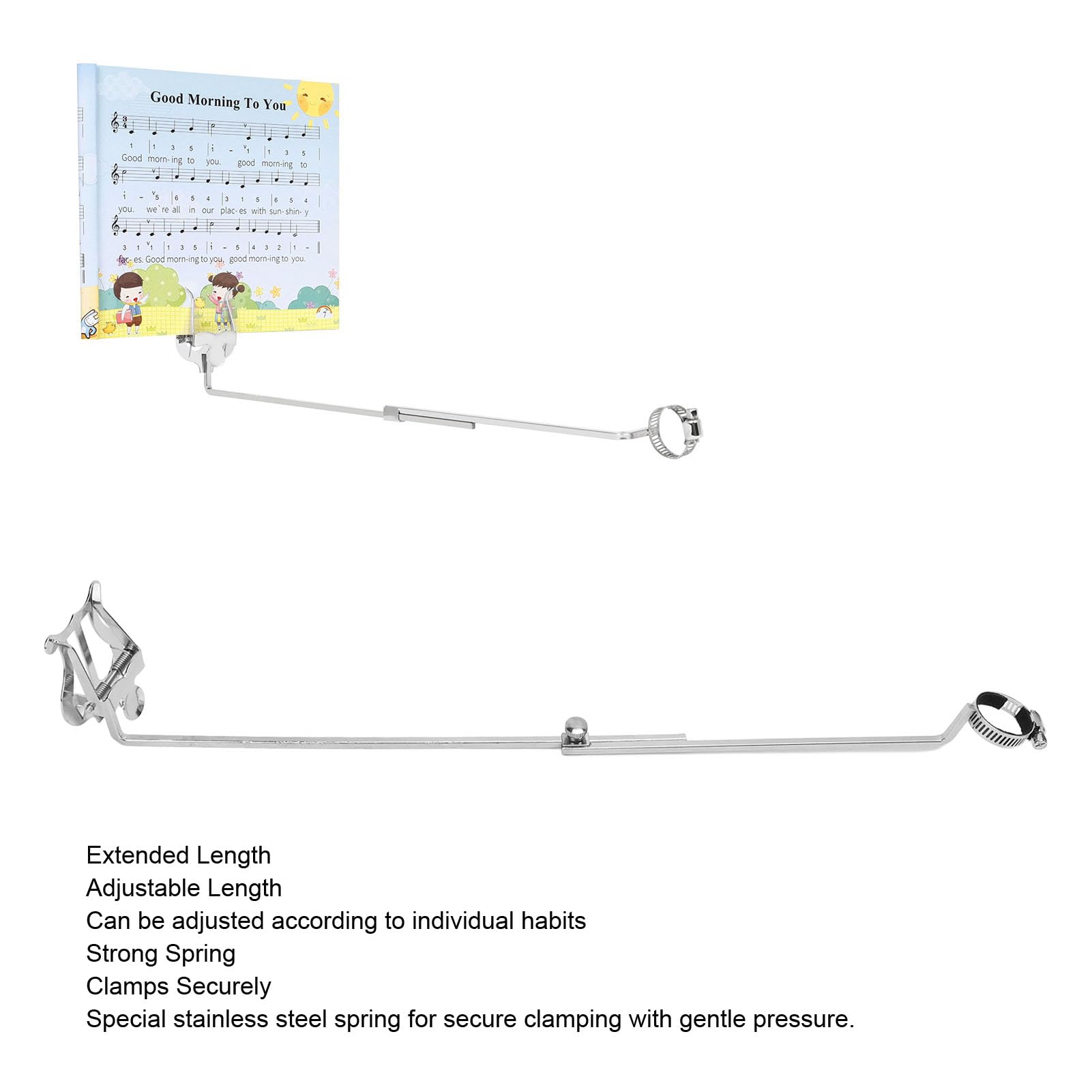 Clip per Flauto, Clip per Leggio Portatile per Strumenti a Fiato Clip per Leggio per Spartiti Morsetto per Musica per Esercitarsi con il Flauto