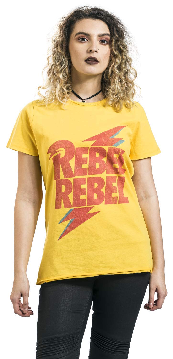 David Bowie Amplified Collection - Rebel Rebel Homme T-Shirt Manches Courtes Jaune L