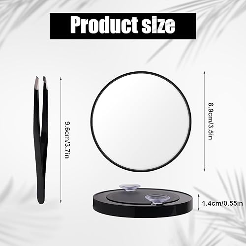 Miniatura 2 de SAVITA Espejo de aumento 30X, espejo de maquillaje de aumento de 3.5 pulgadas con ventosa y pinzas, espejo de maquillaje portátil de viaje para