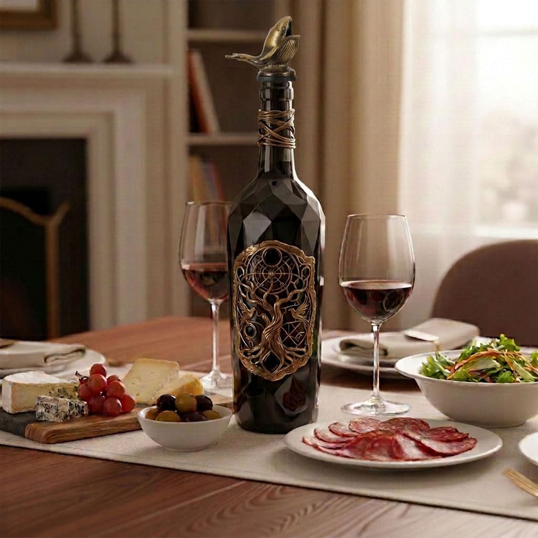 Set di 2 aeratori per vino a forma di balena, aeratore per vino e whisky, in metallo