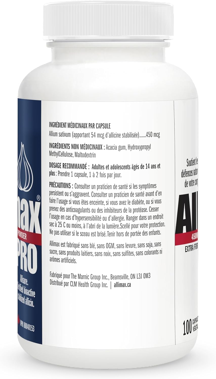 Allicin Garlic Supplement to Support Your Body’s Immune Function. with Stabilized Allicin Extracted from Clean & Sustainable Spanish Grown Garlic 450mg 100 Vegicaps