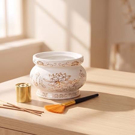 Amazon.com: 中式古典莲花香插香盘仿古铜合金檀香熏家用立式线香