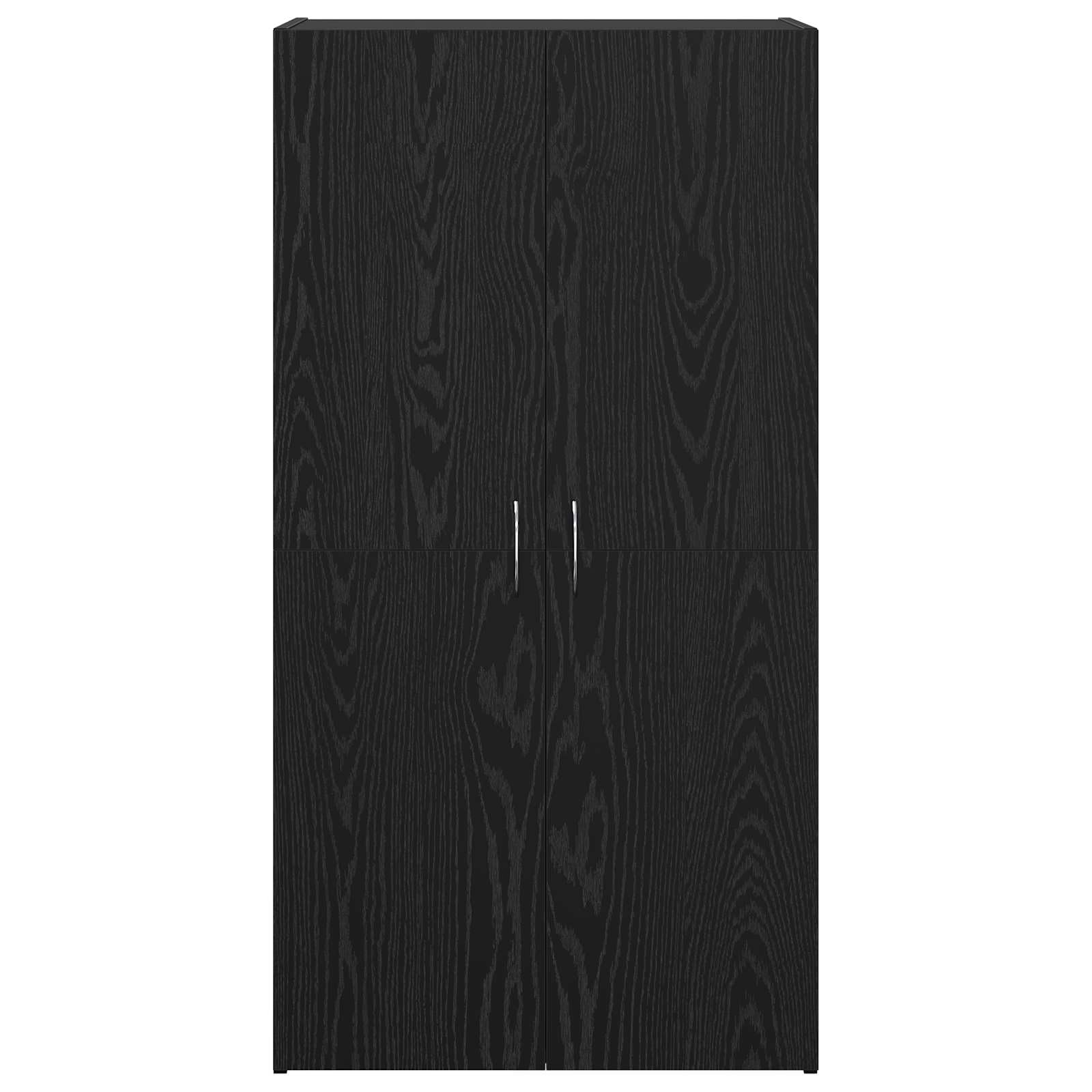Büroschrank Schwarze Eiche 60 x 32 x 115 cm Holzwerkstoff mit abschließbarer Tür und Regalböden für effiziente Büroorganisation, ideal für Homeoffice und Arbeitszimmer