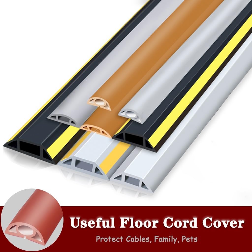 Copertura Cavi a Pavimento Larghezza 2 Cm Canalina Pavimento Copertura Cavi A Pavimento, Protezione Per Cavo A Pavimento Di PVC Morbido Resistente, Per Casa, Ufficio, Garage