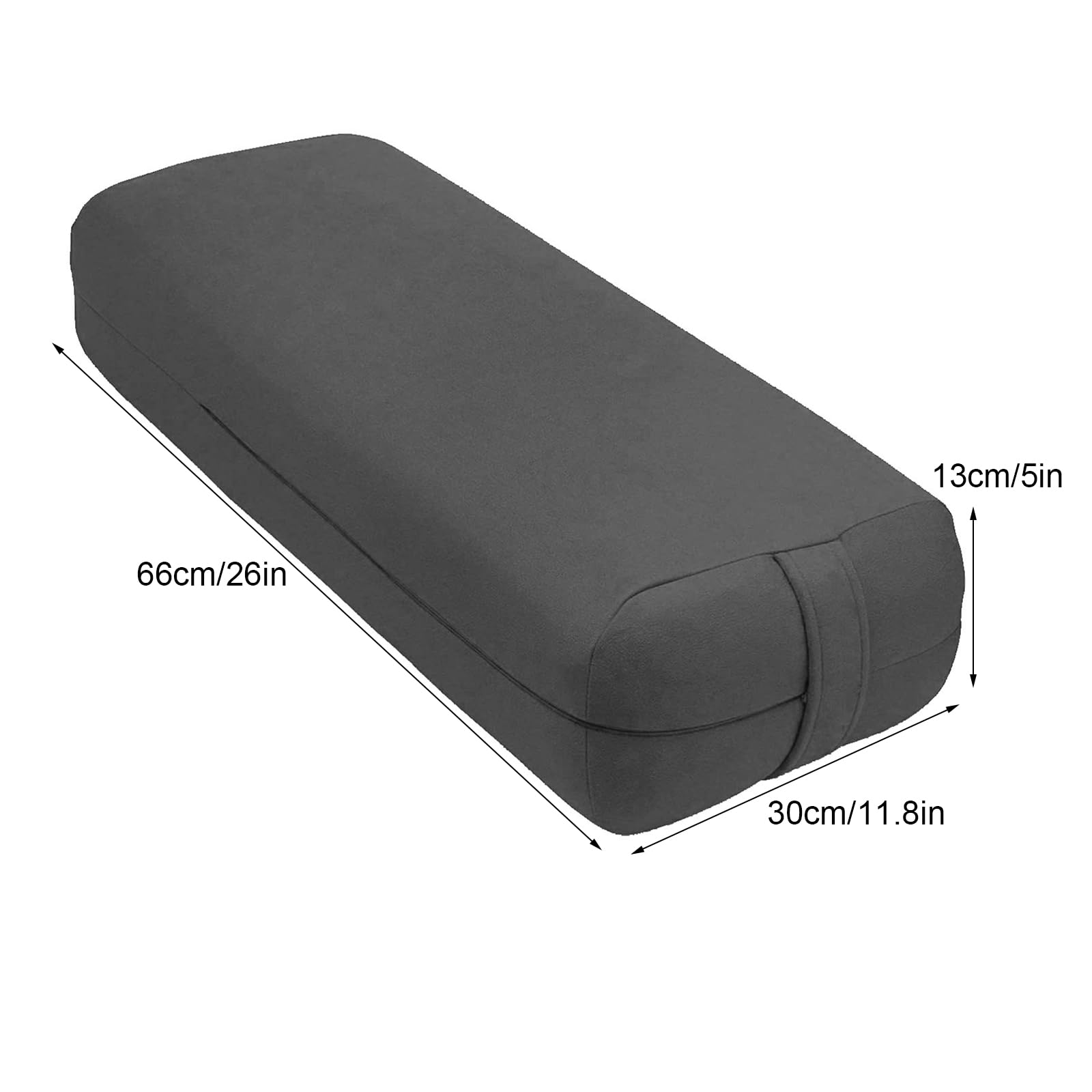 Almohada de Almohadilla de Yoga, Almohada de Soporte de Yoga versátil para Yoga y meditación restaurativa 100% Almohada de algodón Black Rectangle