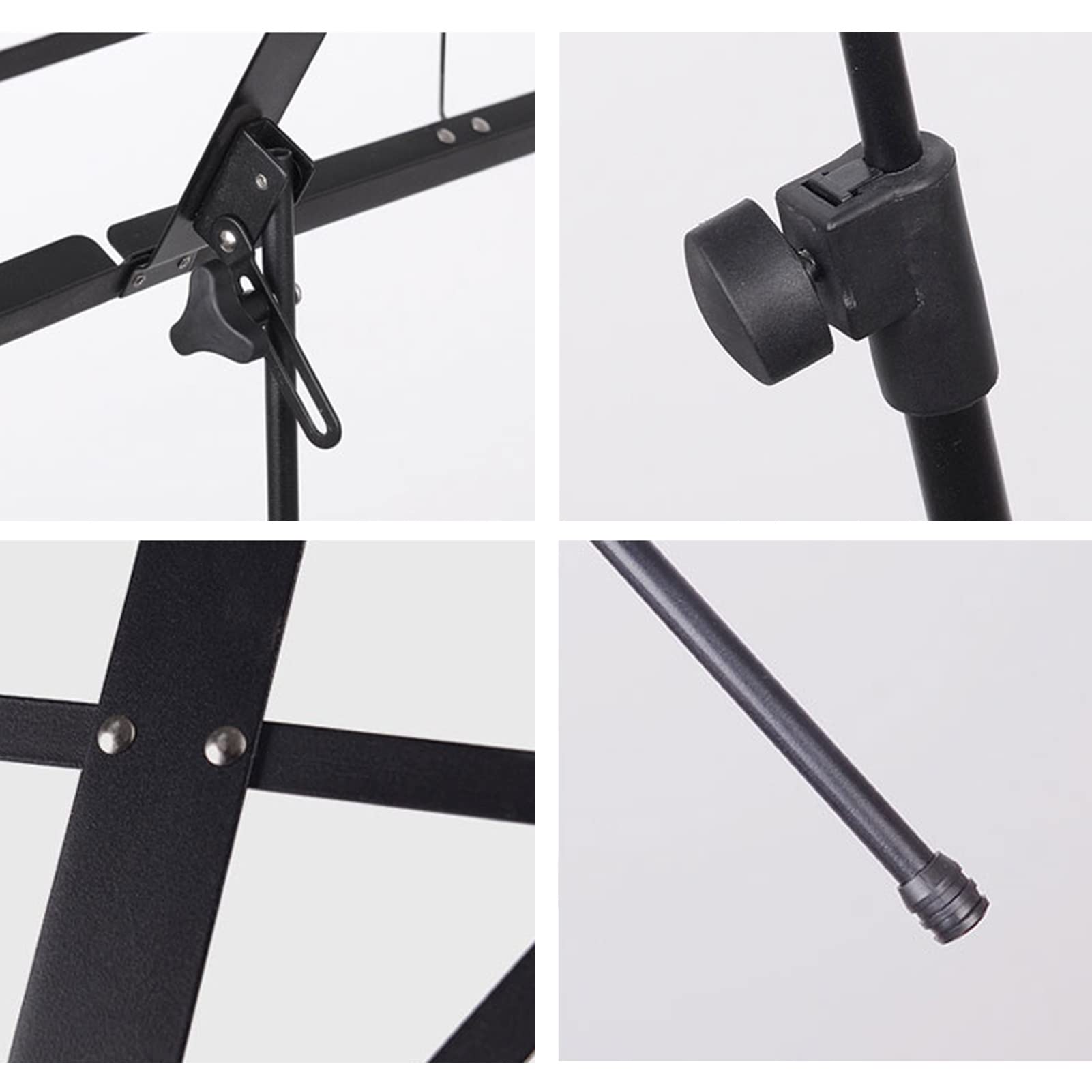 Notenständer LIU- Klappbarer Tragbarer Aluminiumlegierung, Höhenverstellbar, Mit Tragetasche, Für Outdoor-Reisen, Schwarz