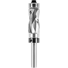 SpeTool Upper and Lower Bearing Compression Flush Trim Router Bit 1/4" Shank 1/2" Cutting Diameter Solid Carbide Spiral Up Down Flush Cut Pattern Bit for Wood Trimming