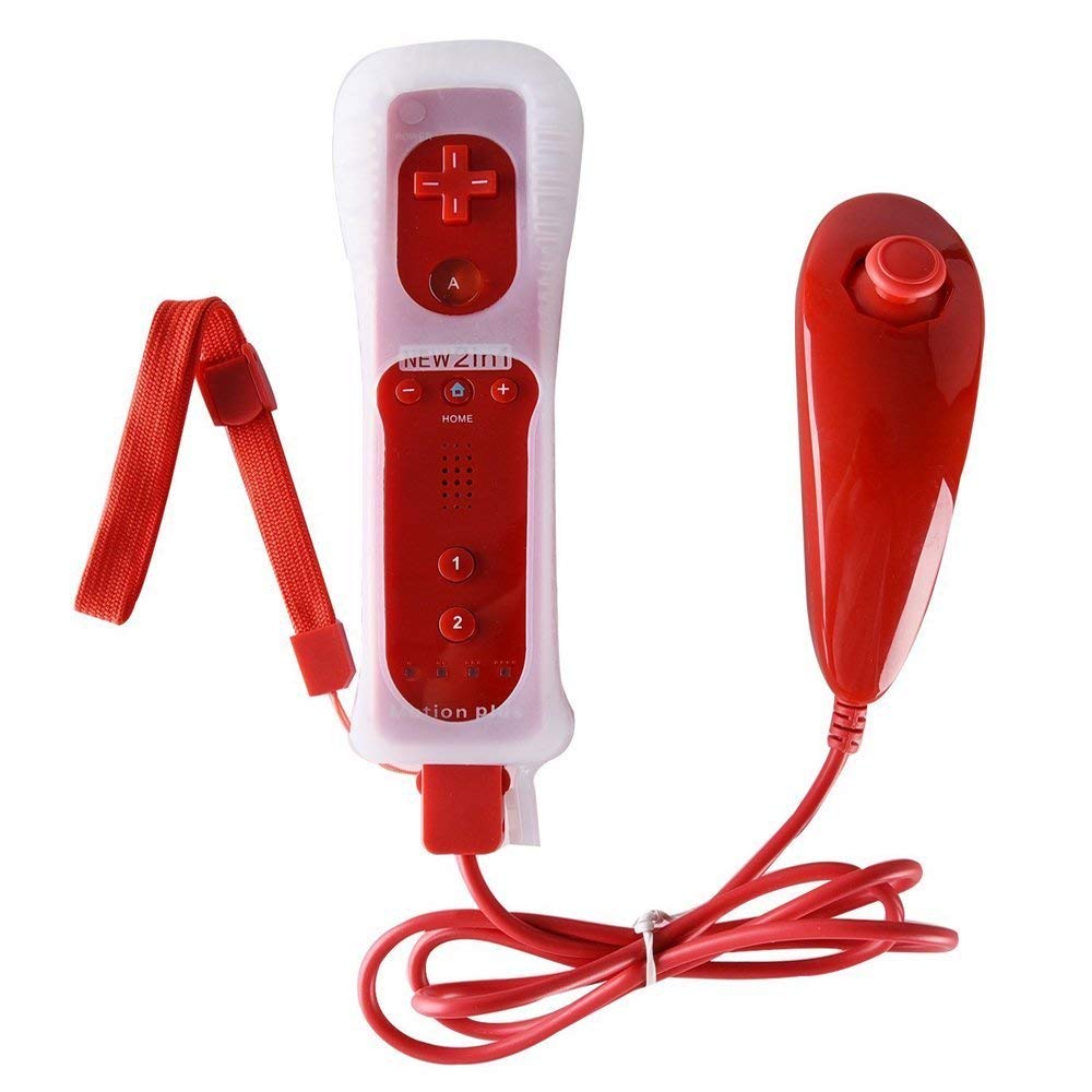 AeeYui Controlador Remoto con Sensor Motion Plus y Kit de Controlador Nunchuck para Wii U y Wii