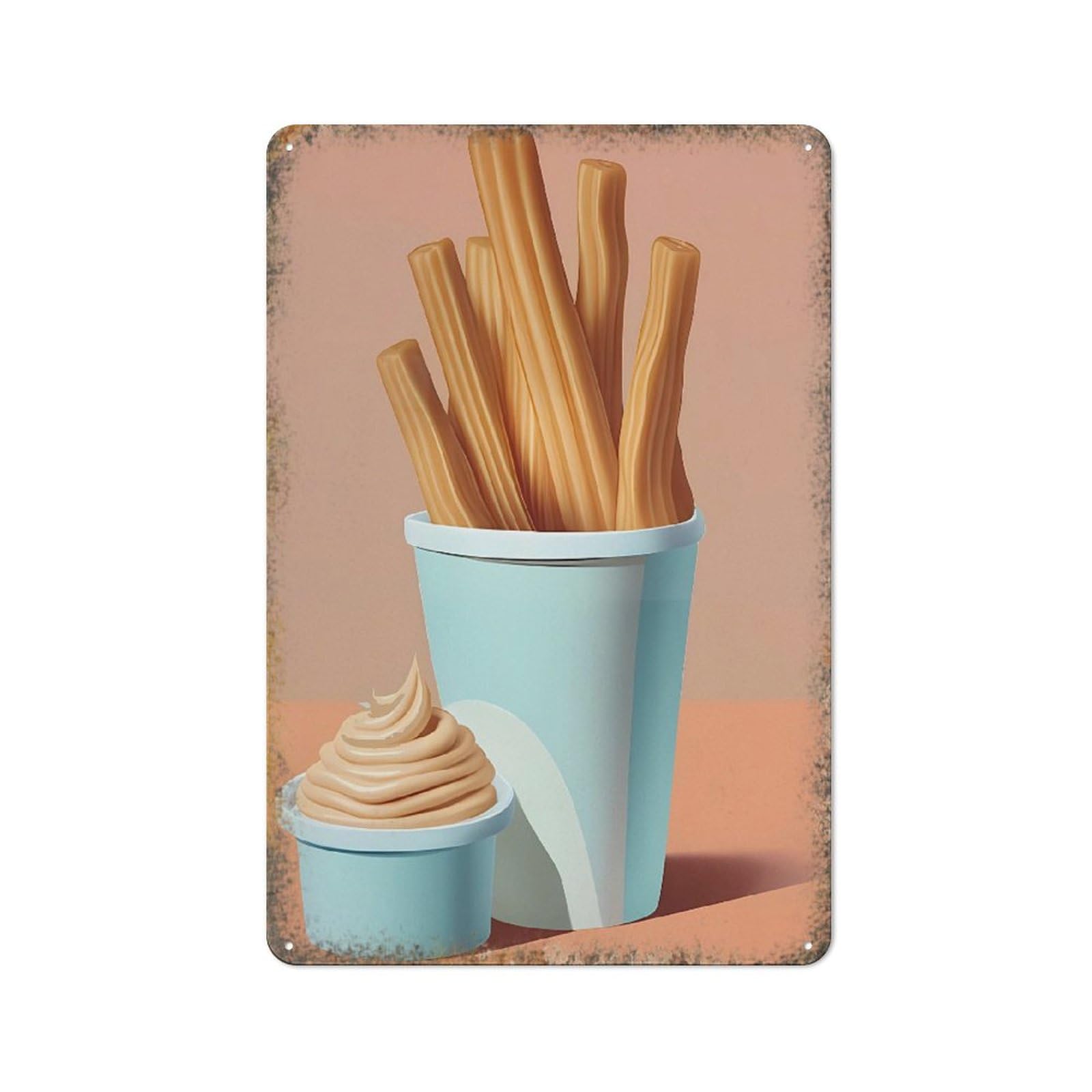 Mini Fried Snack Food Metal Sign Kitchen Restaurant Casual Lovely Vintage Wall Decor Plaque 8x12 Inch