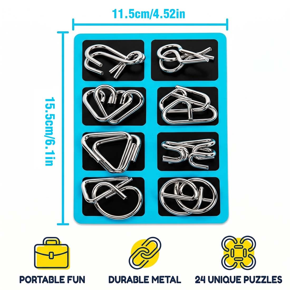 8 pièces/ensemble fil métallique Puzzle IQ esprit casse-tête jeu de
