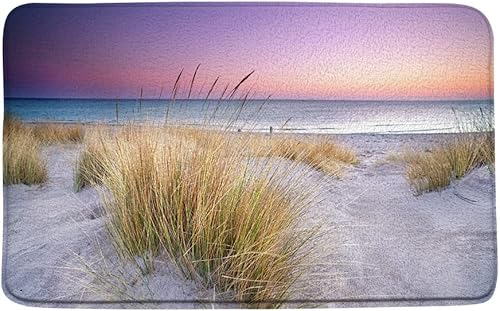 Alfombra de baño de playa con océano, salida del sol, playa, puesta de sol, arena, costa, pacífico, paisaje marino, estampado de paisaje natural,