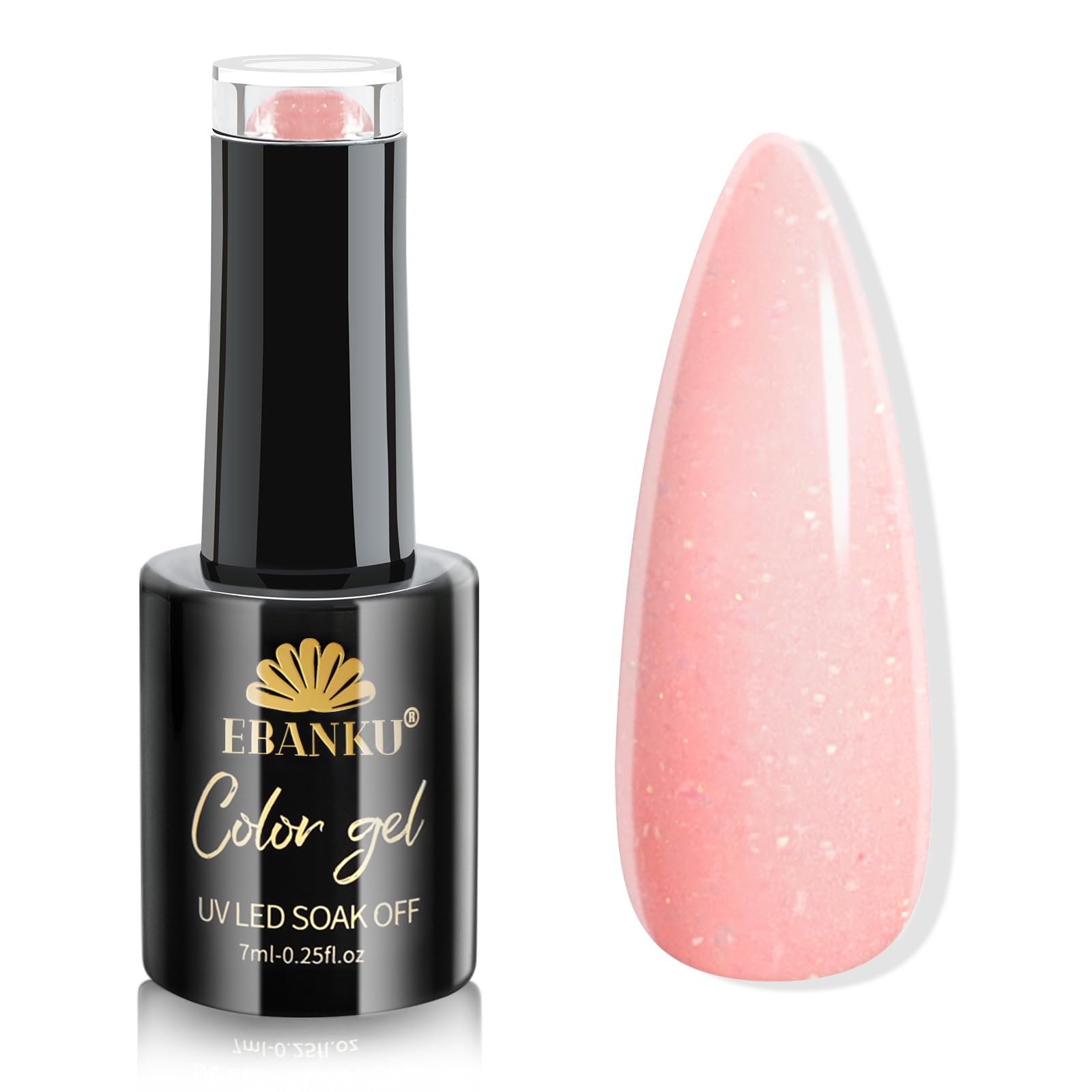 EBANKU Esmalte de uñas Gel Transparente Semipermanente Rosa, Jelly Manicura Francesa Semipermanente, Esmalte de uñas Jelly Nail Polish Soak Off UV Esmalte Gel