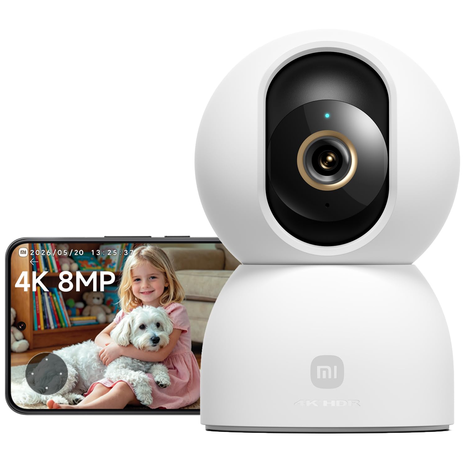 Xiaomi Smart Camera C701 (Videocamera di sorveglianza), 4K Ultra HD, visione a 360°, conversazione bidirezionale, visione notturna a infrarossi, Wi-Fi 6 dual-band