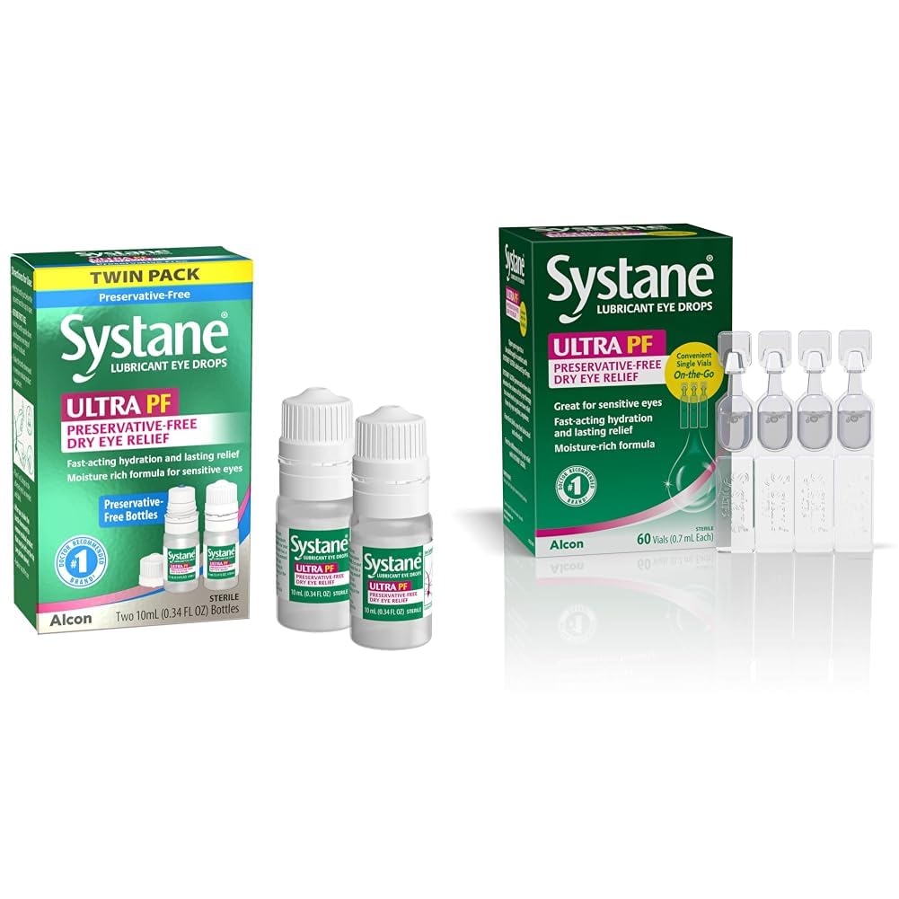 Systane Ultra Multi-Dose Preservative-Free Eye Drops Twin Pack 2x10ml Ultra Lubricant Eye Drops 60 Count Pack of 1