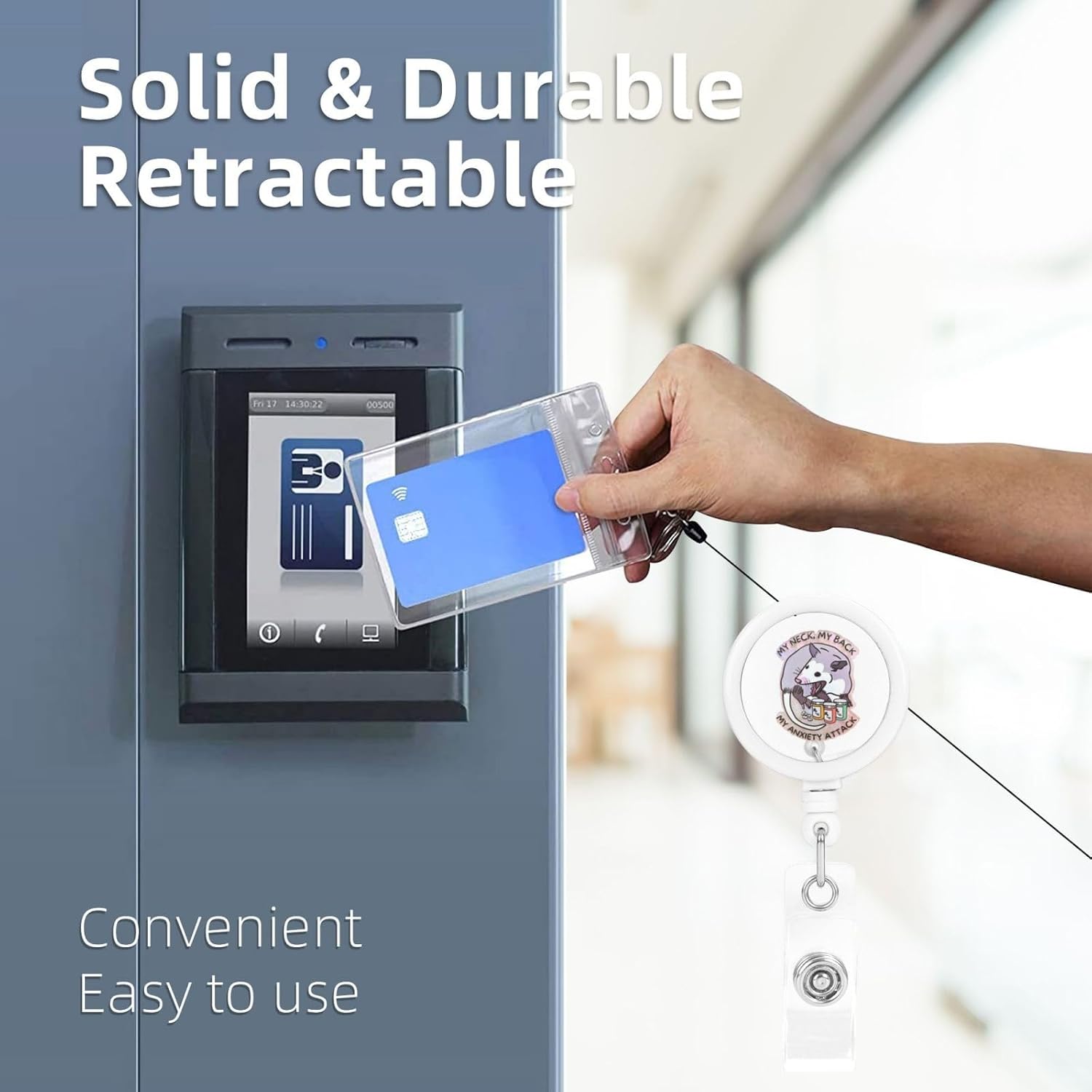 Possum My Neck, My Back, My Anxiety Attack Badge Reel, Funny Badge Reels Retractable, Name Badge Holder Reel ID Clip, Cute Animal Pediatric Decorative for Nurse Nurses Office Worker Teacher Student - Image 9