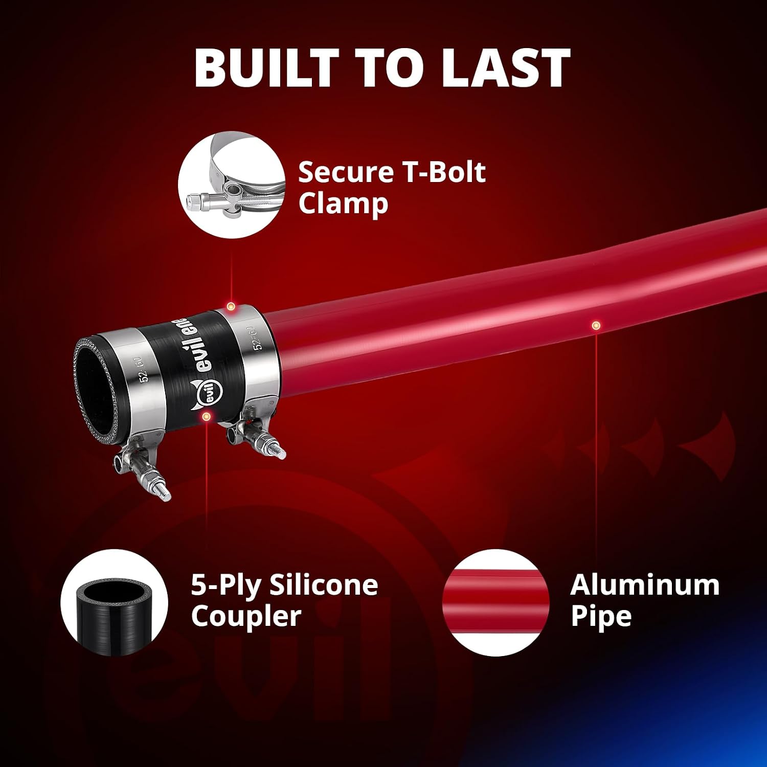 EVIL ENERGY Upper Coolant Hose Kit for 2010-2018 6.7L Cummins, Aluminum Upper Radiator Coolant Hose Replacement Upgrade for Single Radiator 2010 Dodge Ram 2500/3500 and 2011-2018 Ram 2500/3500