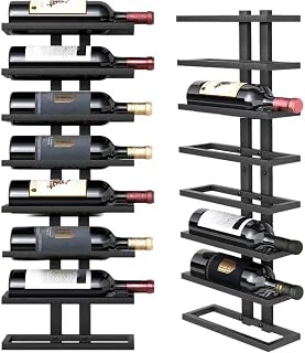 Wall Mount Wine Rack, Detachable Wall Mounted Wineļ¼Wall Racks for Wine Bottles Display and Storage, Hanging Bottle Organizer for Living Room, Dining Room, Wine Cellar, Bar (8 Tier Classic Black)