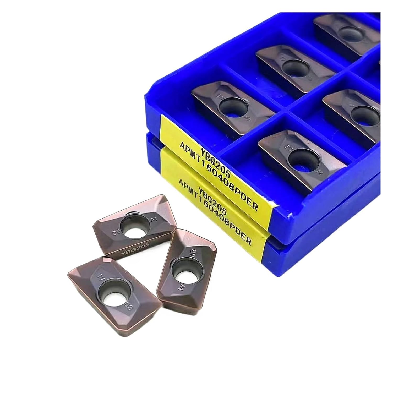 Metal indexable Turning Blade 10PCS APMT160408 YBG205 Hard Alloy External Turning Tool Milling Blade Suitable for Stainless Steel
