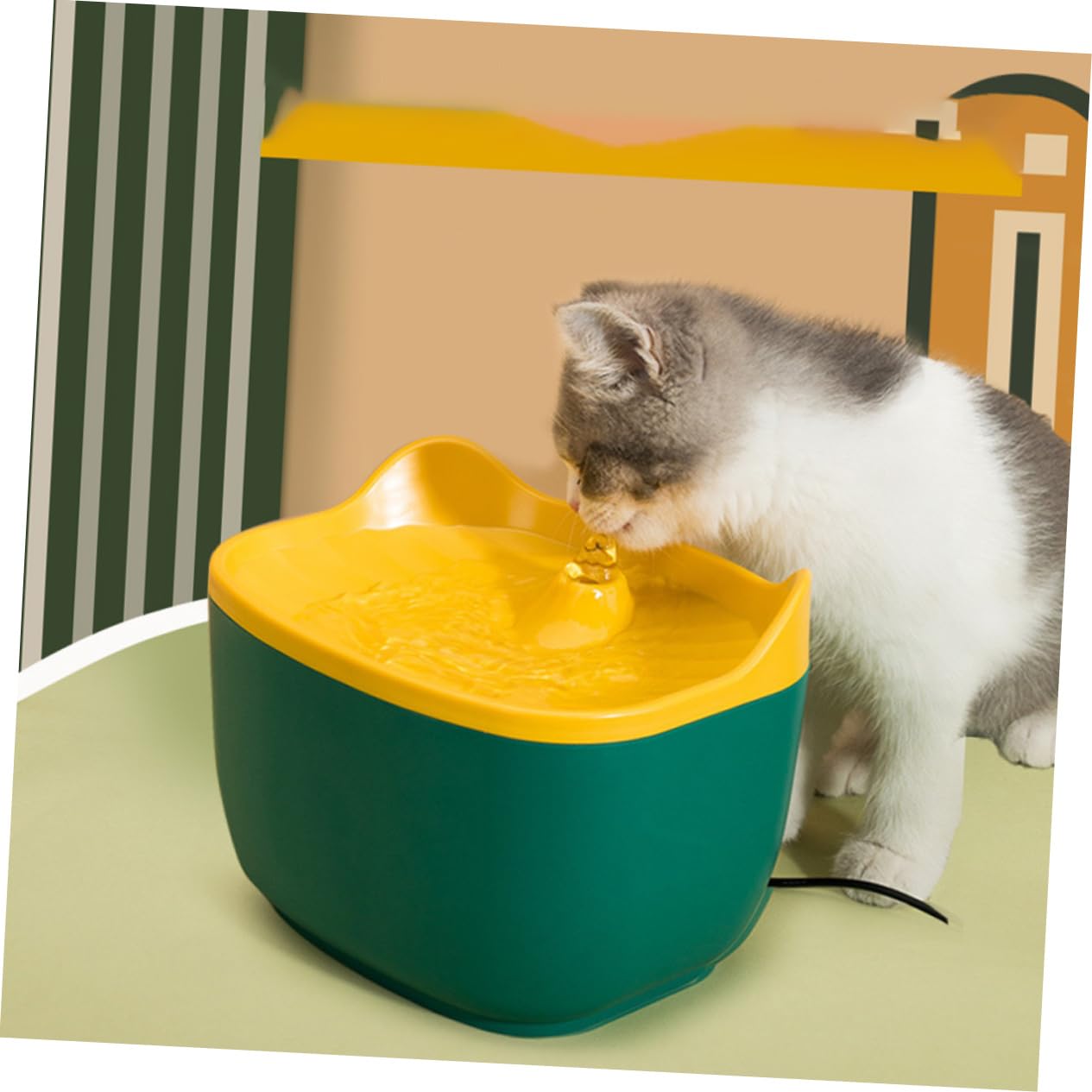 Balacoo 2 Pcs Pet Water Dispenser for Cats Automatic Drinking Bowl Safe Material Easy to Use Random Color