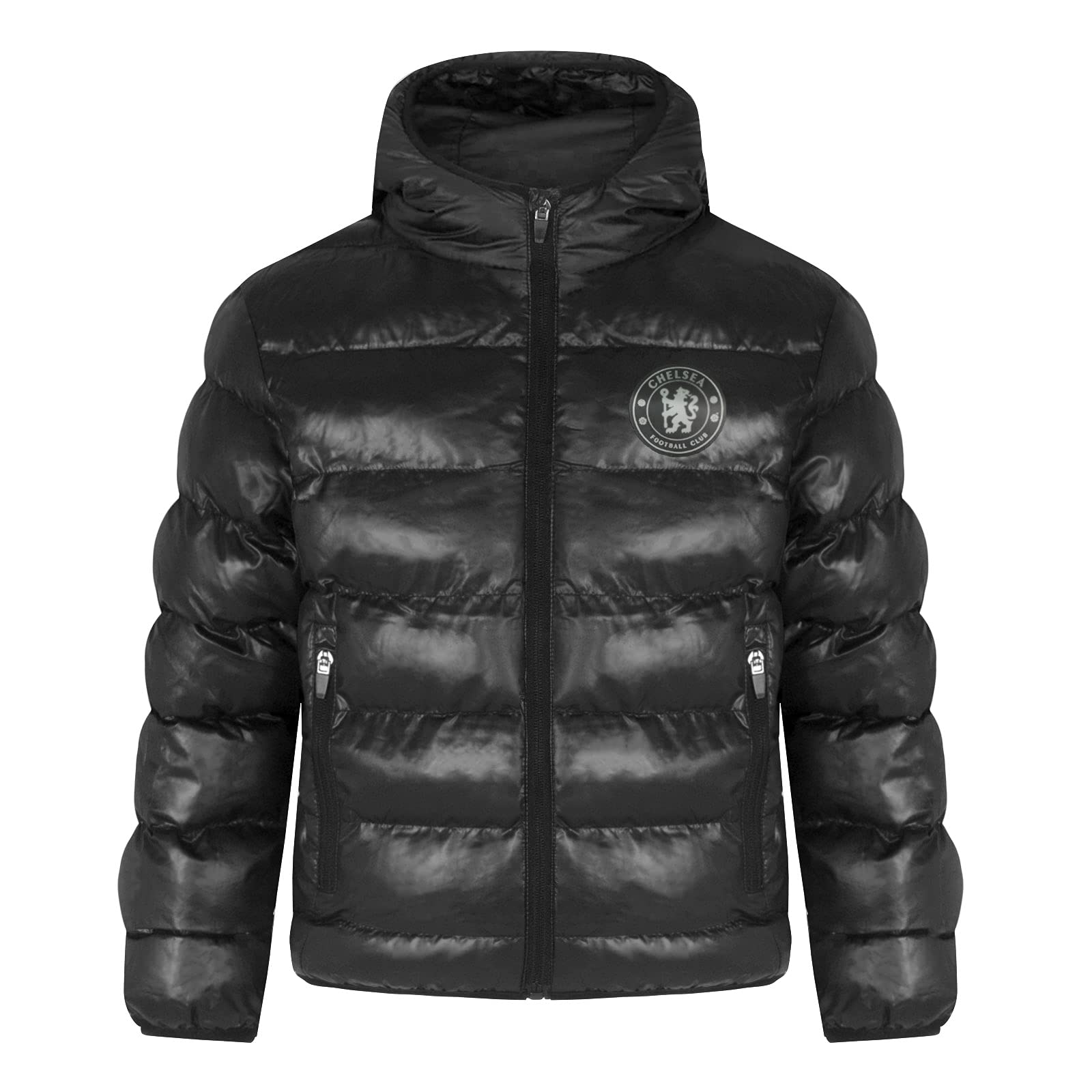 Chelsea Boys Black Quilted Jacket Hooded Winter Coat Official Gift 4-5 Years