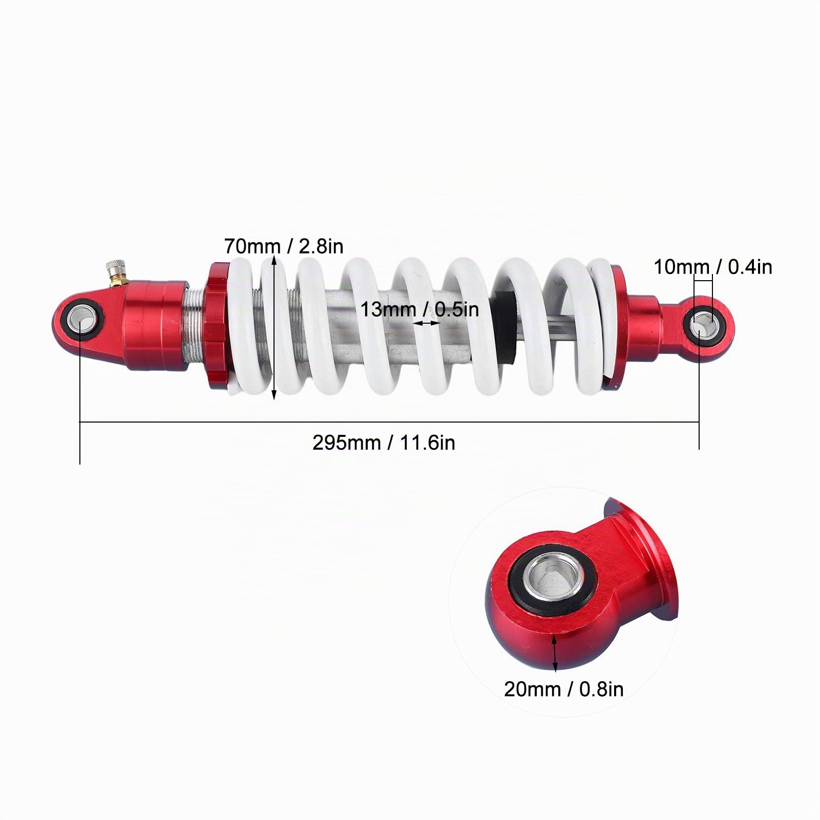 Amortiguador trasero de 295 mm para motocicleta, ciclomotor, quad, motocross, ATV.