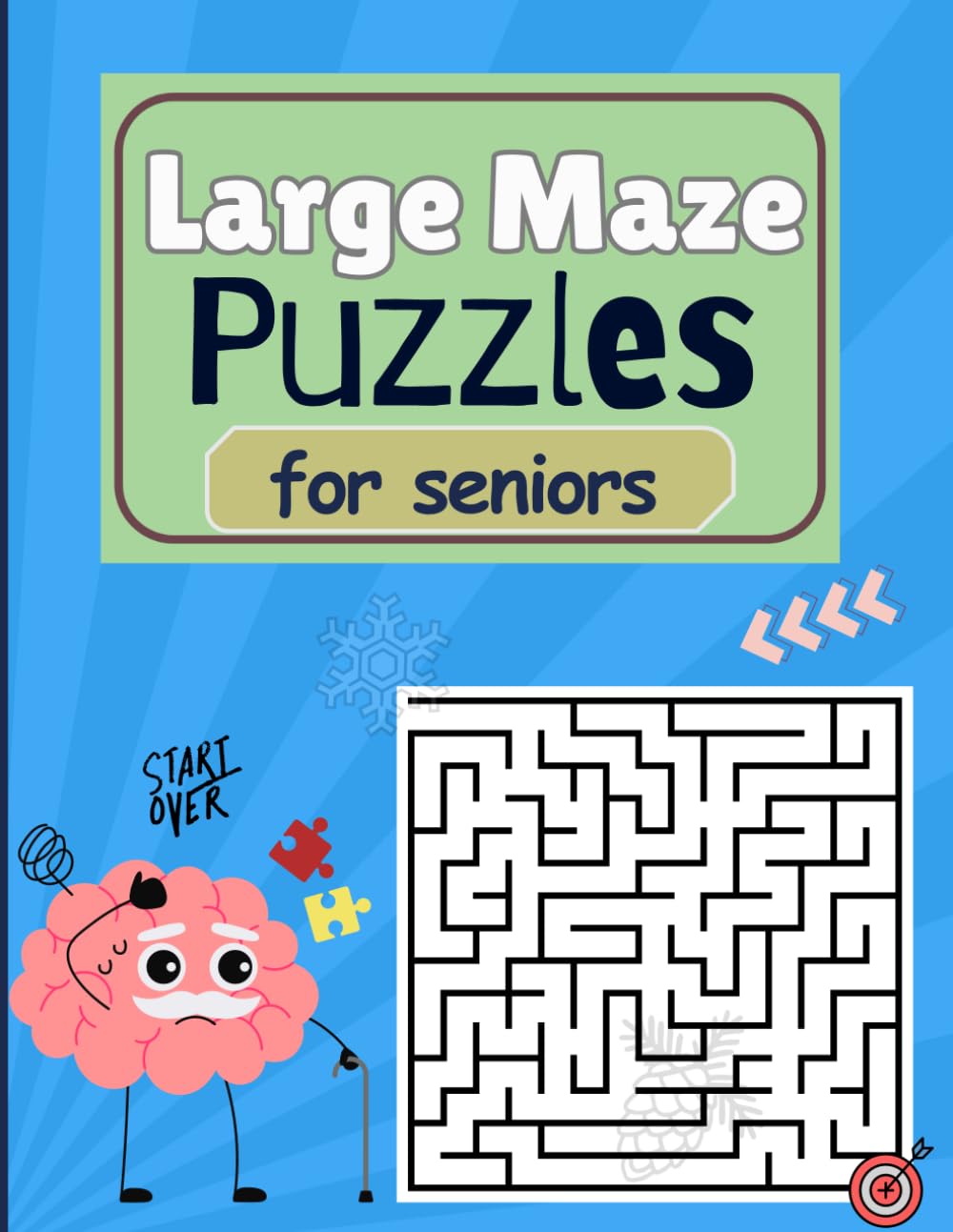 Large Maze Puzzles for Seniors: 103 Engaging Mazes with Solutions | Winter-Themed Brain Games for Adults & Seniors