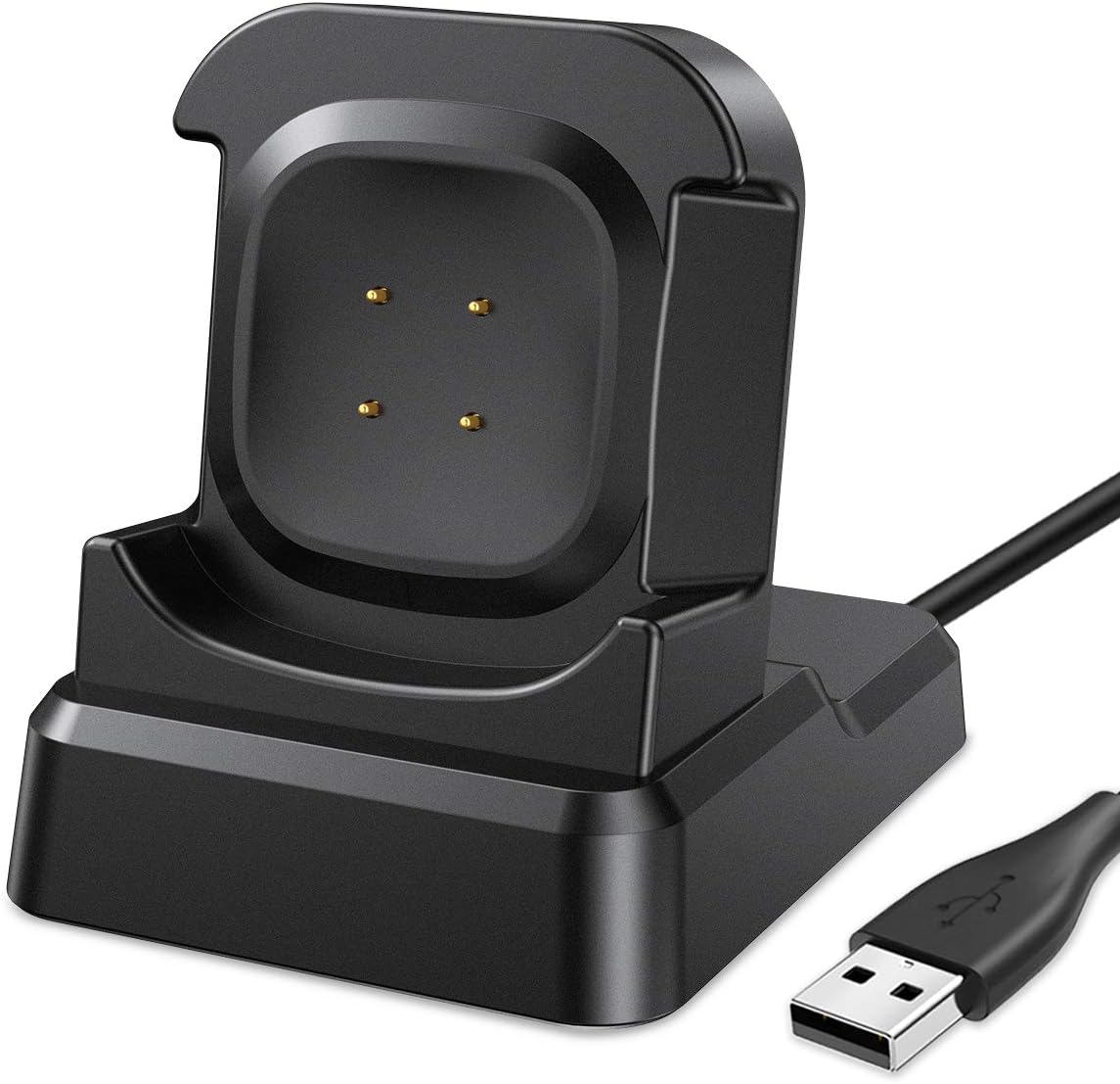 EZCO Charger Dock Compatible with Fitbit Sense/Versa 3, USB Replacement Charging Cable Stand Station Base Accessories with 4.2ft Cable for Sense & Versa 3 Smart Watch