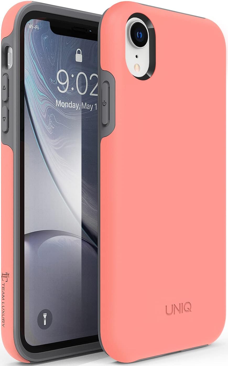 TEAM LUXURY Designed for iPhone XR Case, [Ultra Impact Resist] Shockproof Rugged [Anti-Scratch] Protective Case for iPhone XR Phone Case Cover 6.1" (Living Coral)