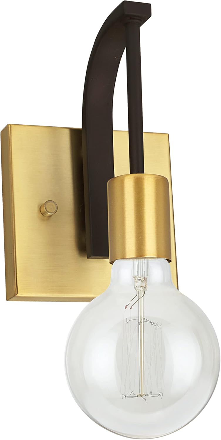 Aspen Creative 62174, One Metal Bathroom Light Fixture, 4-3/4" Wide, Transitional Design in Bronze Vanity Wall, 1