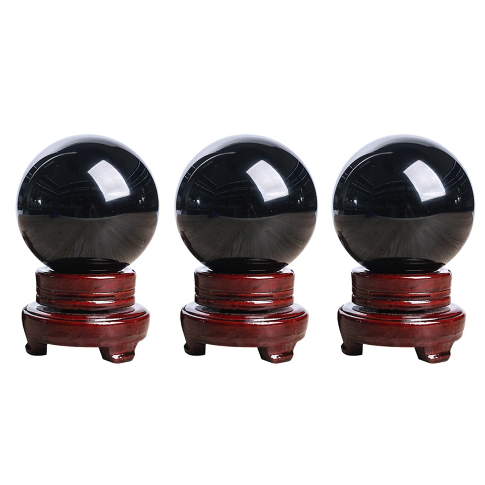 Sphère de cristal noir 80mm avec socle pour harmoniser l'ambiance du salon