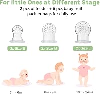 CLDY Szilikon Gyümölcsetető Babáknak, 3 Méretű Cumival és Fagyasztótálcával, BPA-mentes Rágóka Anyatejhez, 3+ Hónapos Kortól 6