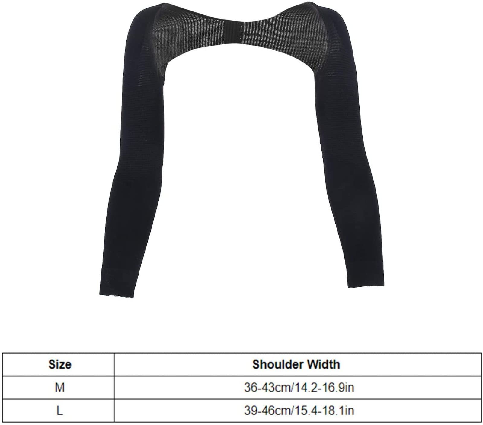 AADECOR Schlankheits-Armformer, Oberarm-Kompressionsärmel für Frauen, Rücken-Schulter-Unterstützung Buckelhaltungskorrektor Armstulpe Unsichtbare Arm-Shapewear, schwarz,M