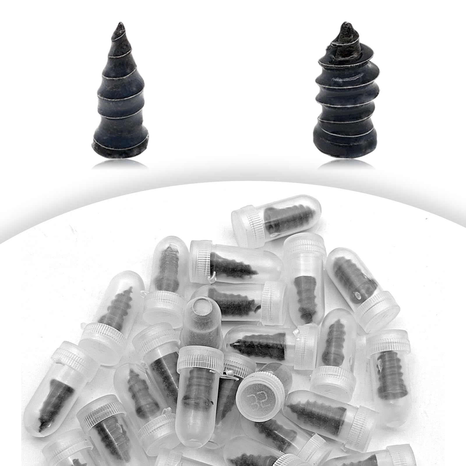 LTDCVTR 20Pcs Tire Repair Rubber Nails Spiral Plugs Kit