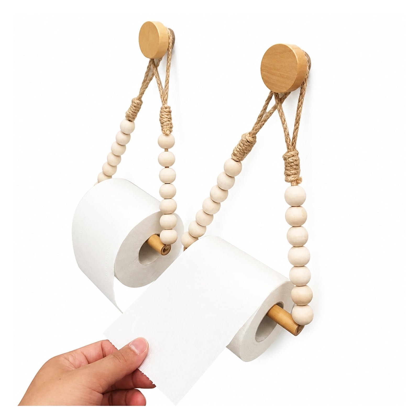 Toilet Roll Holder, Punch-Free Roll Paper Storage Rack Rustic Style,for Bathroom