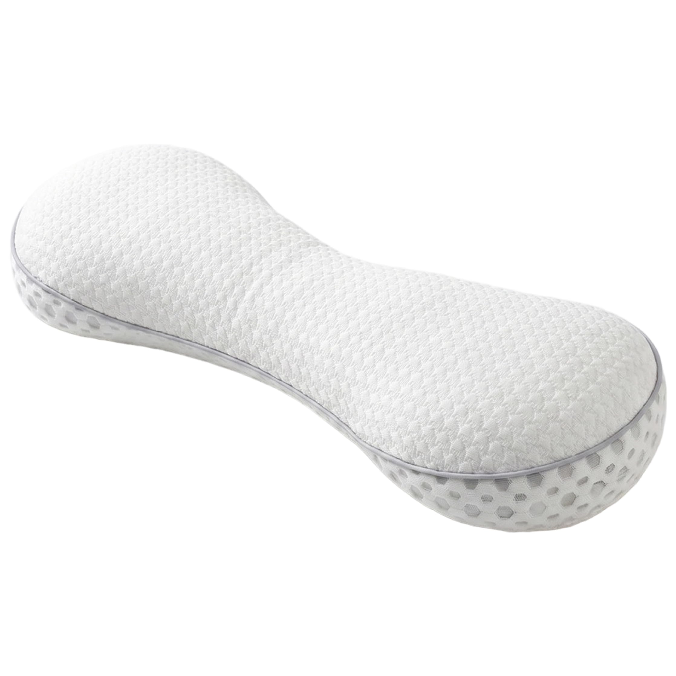 Wilafury Buckwheat Neck Pillow, Ergonomic Contour Design Buckwheat Pillows for Neck Pain, Adjustable Support for Back & Side Sleepers, 18x52cm, White