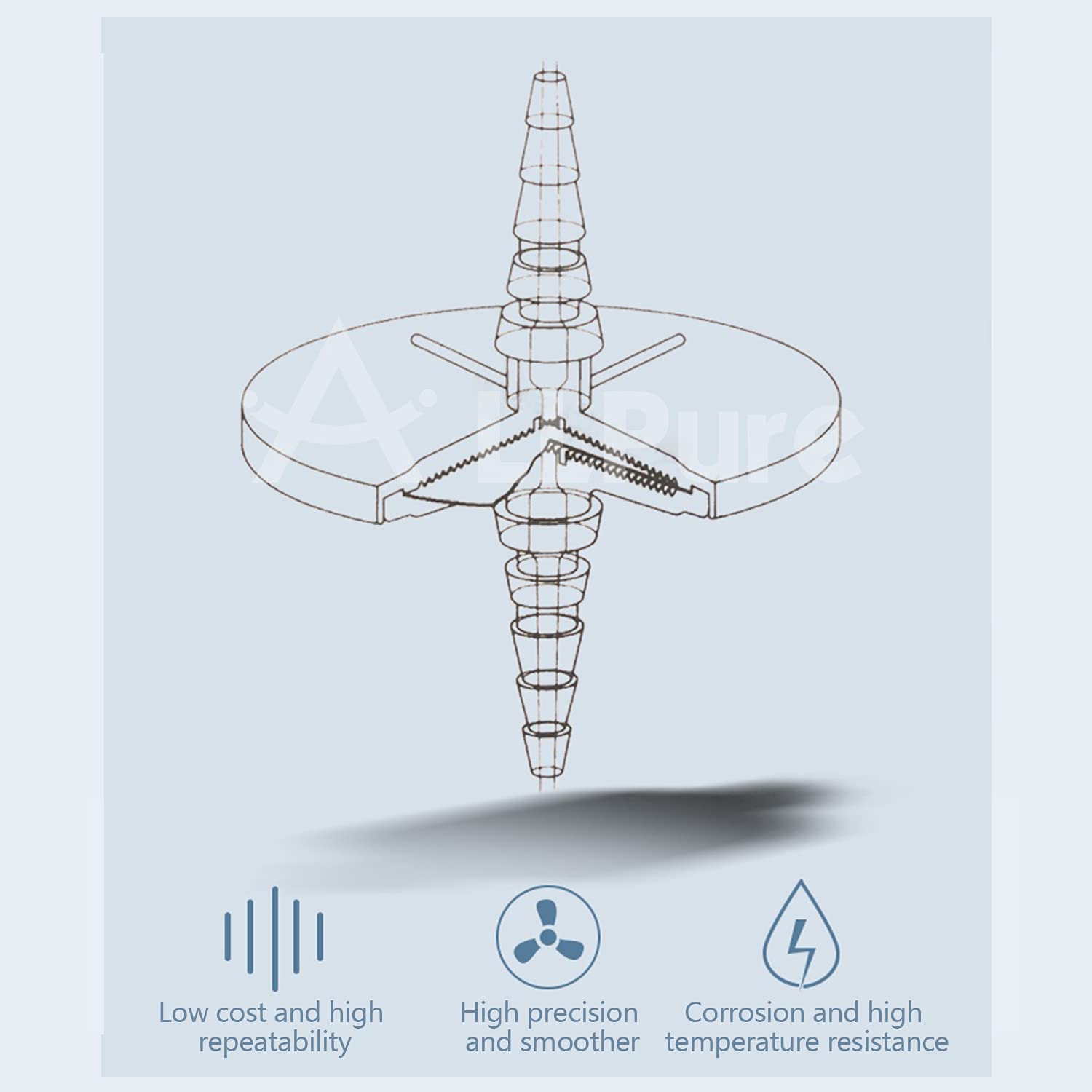 Biotechnology PTFE-50 mm-0,22 um hydrophober PTFE-Entlüftungsfilter für Vakuumpumpe, Inline-Rohrfiltration, 12 Stück