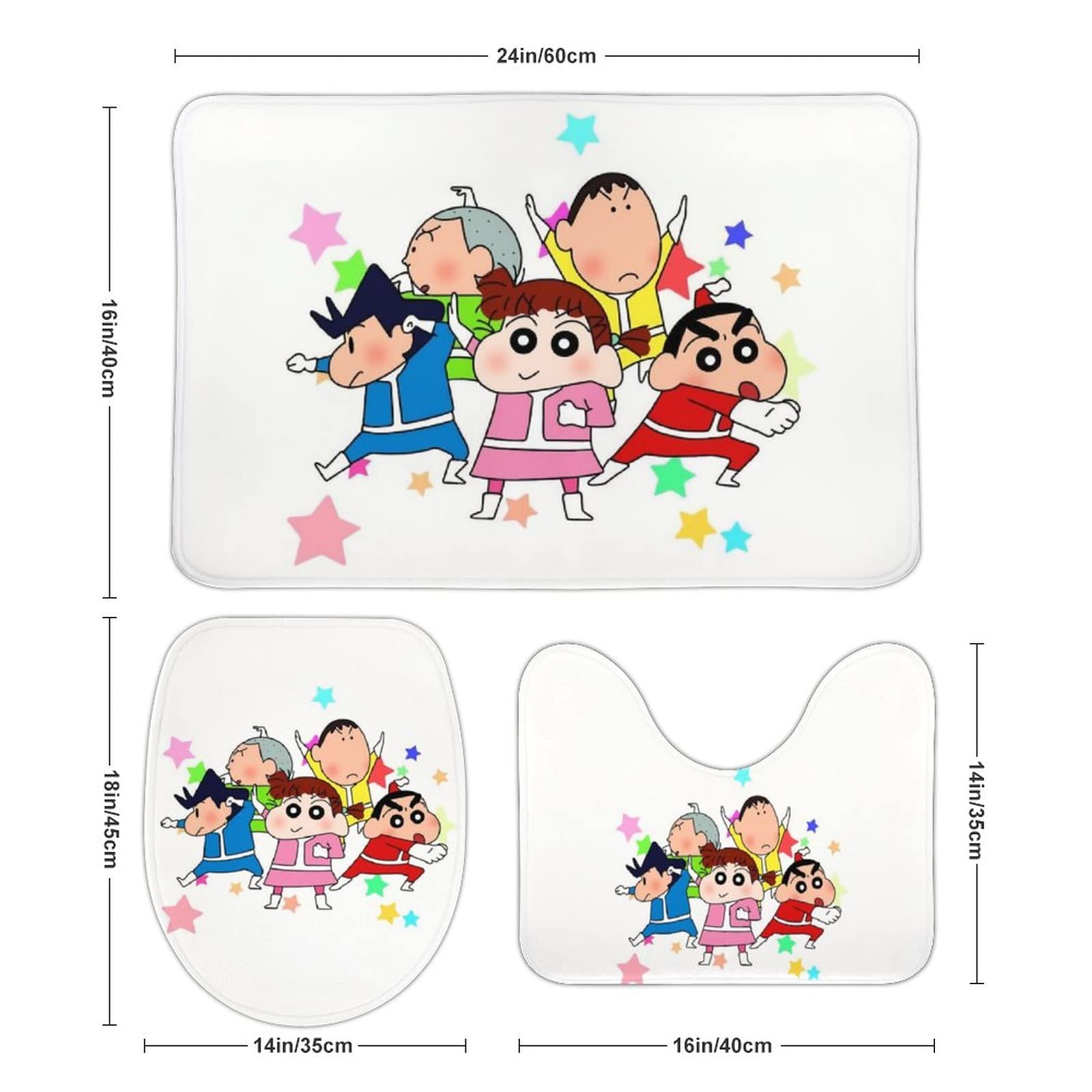 Amazon | ブロサン クレヨンしんちゃん トイレマット 3点セット U型