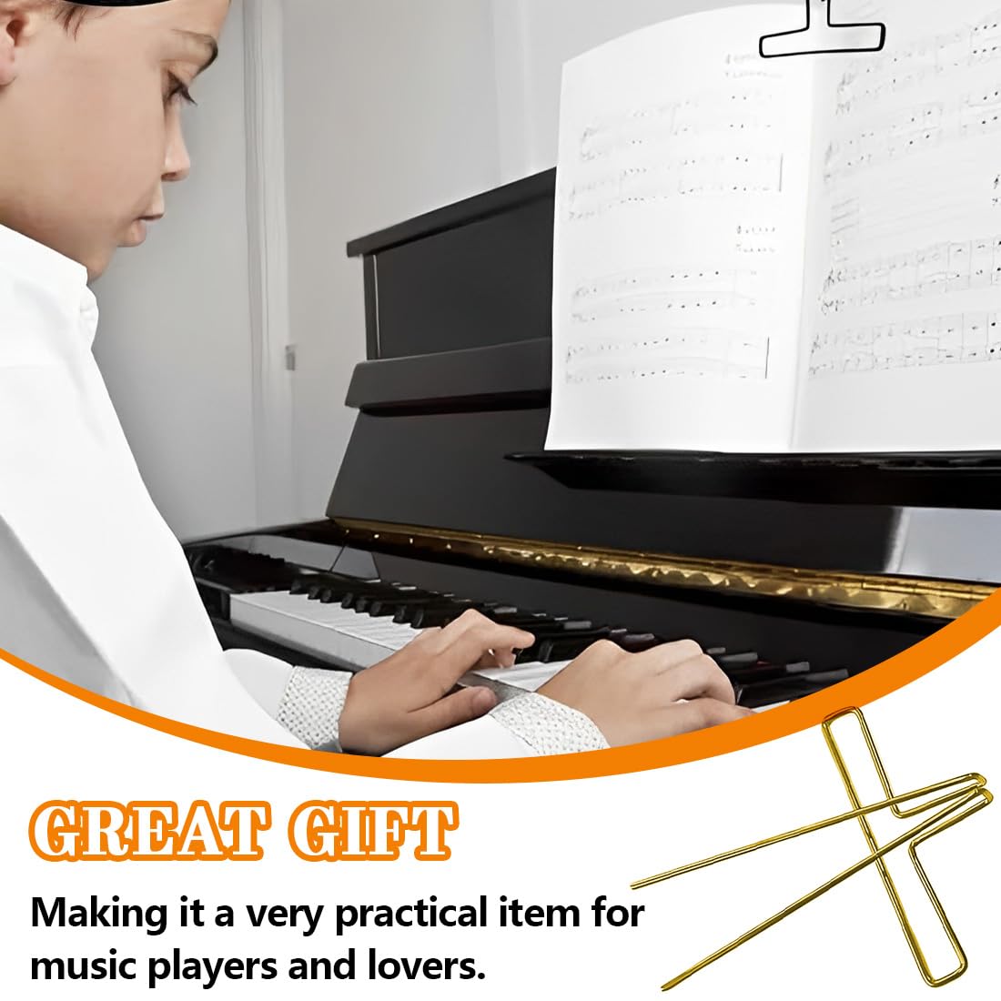 4 pezzi Clip per Libro Musicale Supporto per Spartiti Clip per Spartiti Accessori Kit Cartella dei Punteggi Clip per Musicali Nota Musica Score Clip per Spartiti per Pianoforte Libri Note