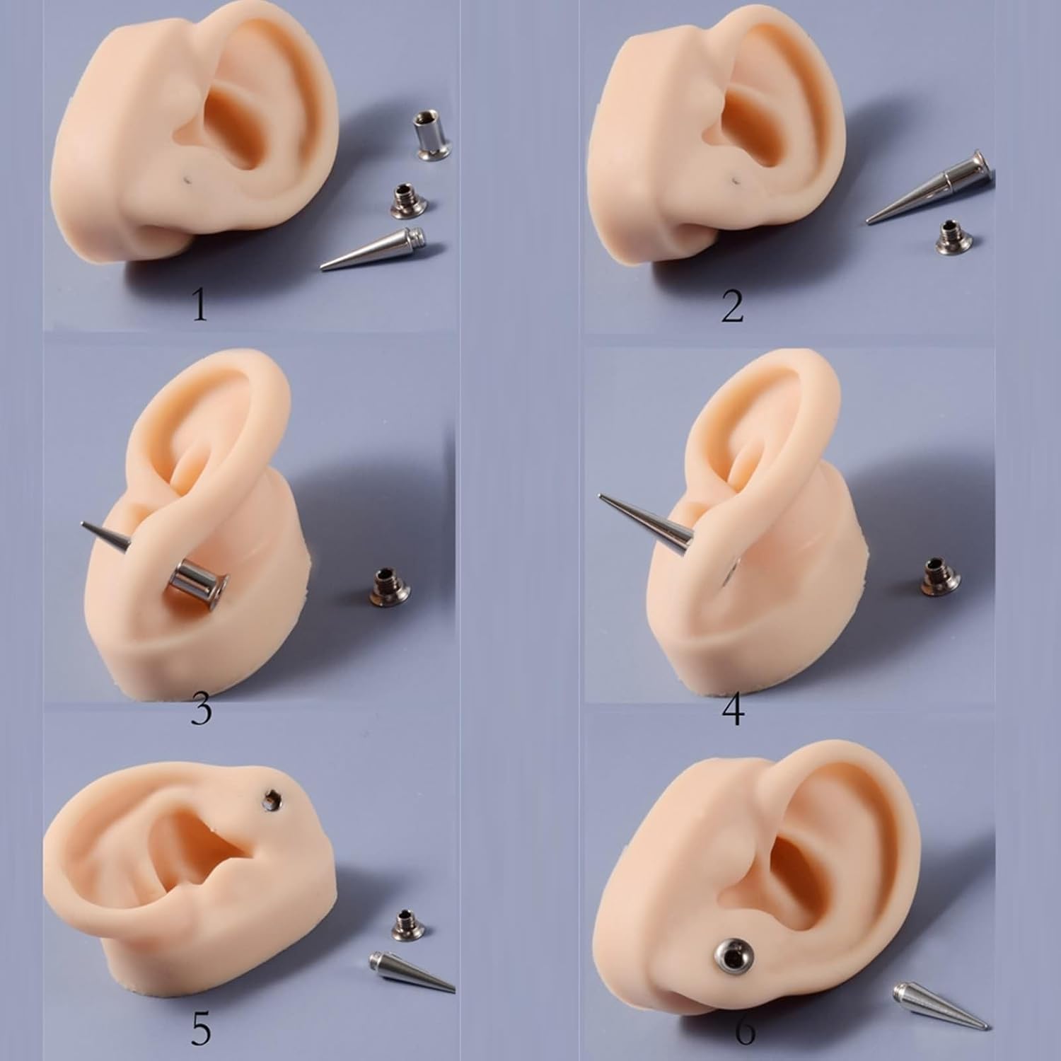 8g-3/4 inch Tunnels for Women Ears, Tunnel Plug Earrings Stainless Steel Silver Taper and Tunnel 2 in 1 Screw Back Body Piercing Jewelry for Women 2 Set