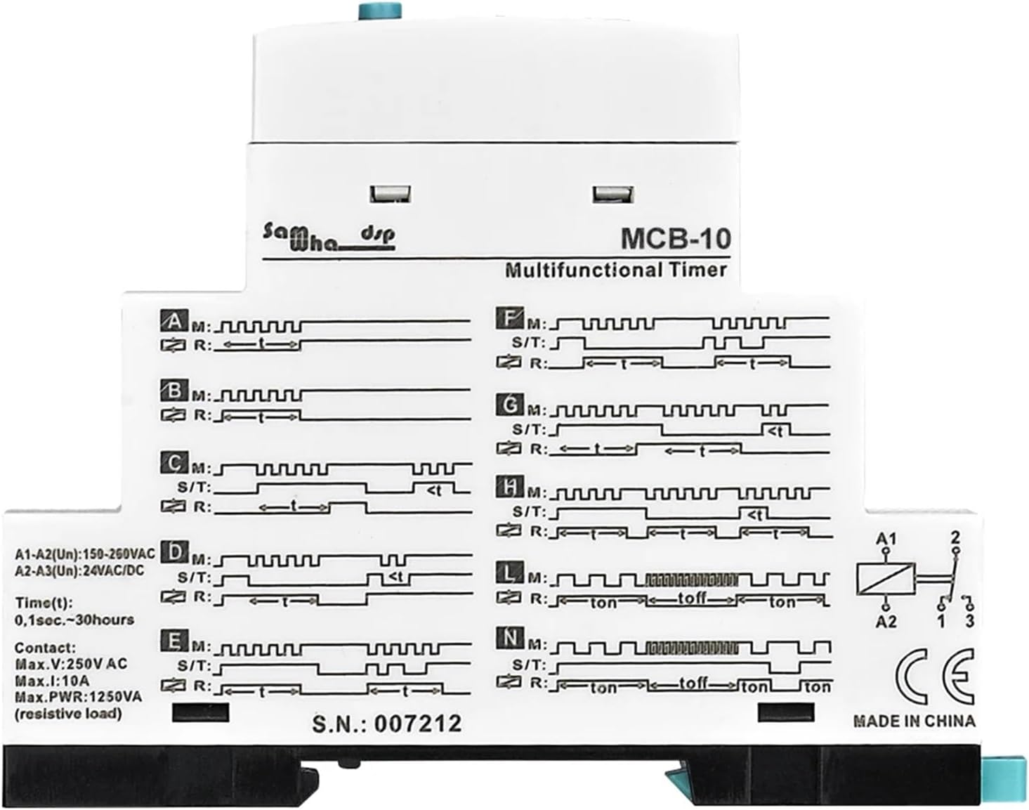 MCB-10 Multifunctional LCD Timer Relay(110VAC 24VAC-DC)
