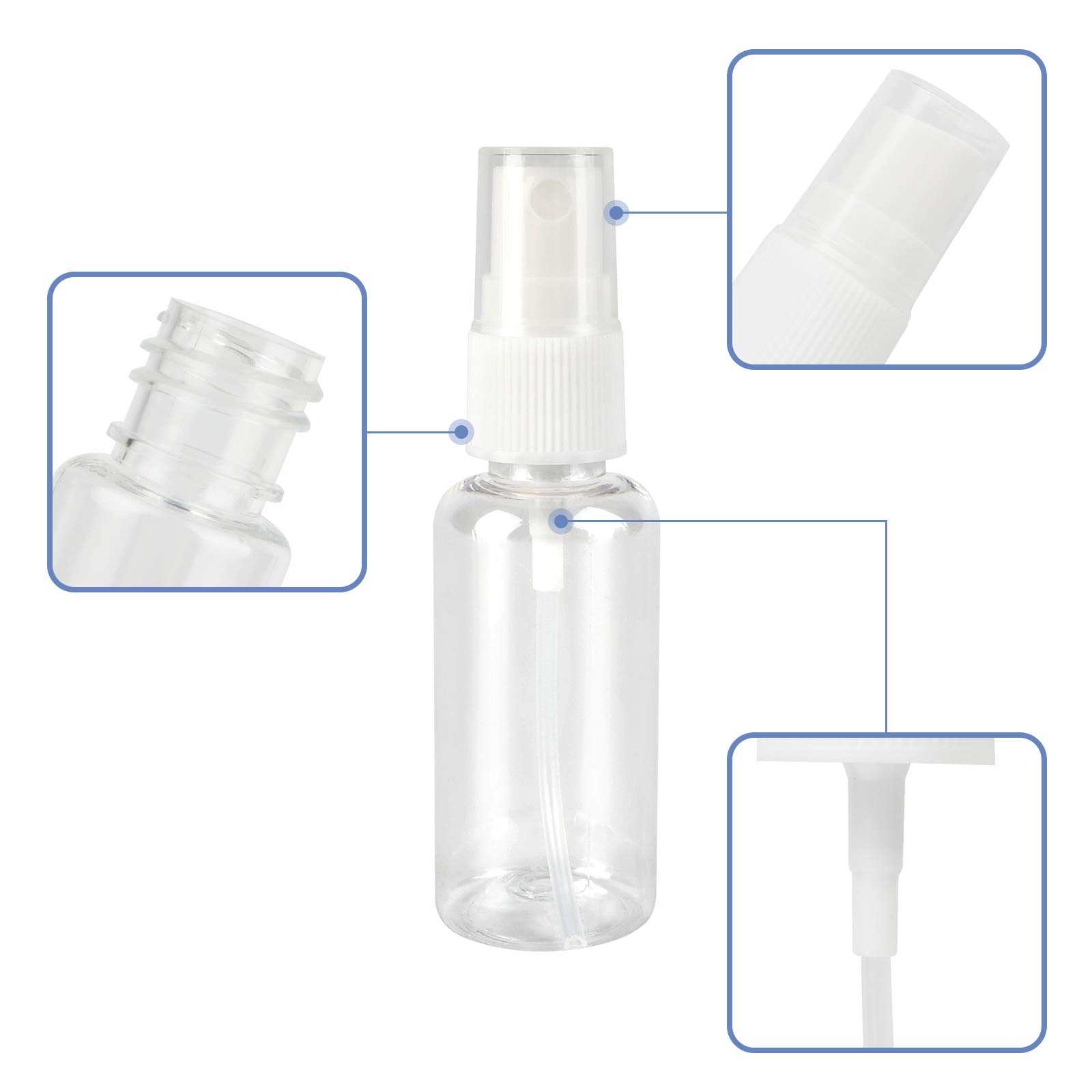 Kivvo 携帯用スプレーボトル アルコール対応 20ml容量40個 詰め替えボトル (20ml 40個)