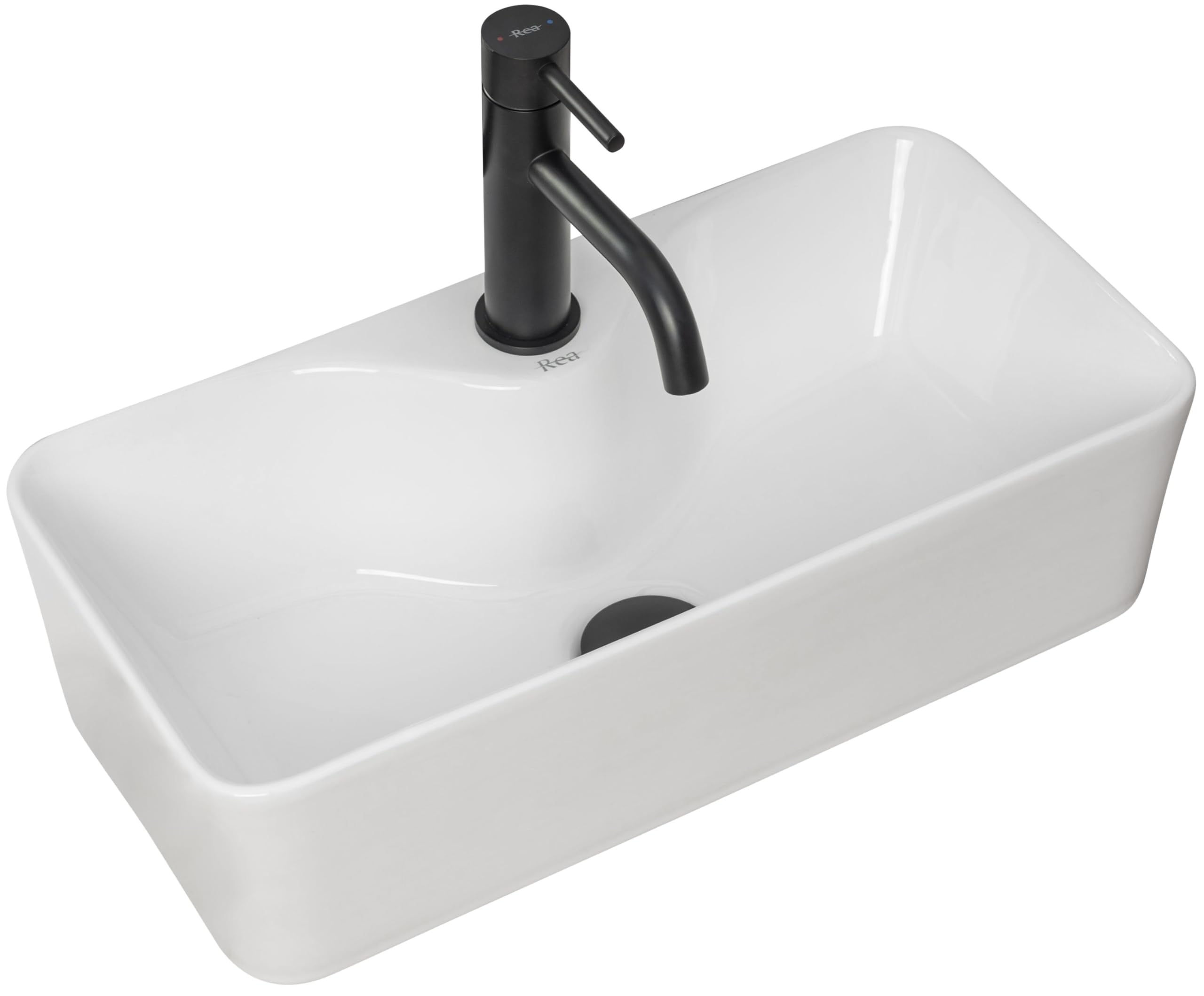 Rea VASQUE À POSER MERY Lavabo Salle de Bain 505 x 250 x 140 mm en Céramique (Blanc)
