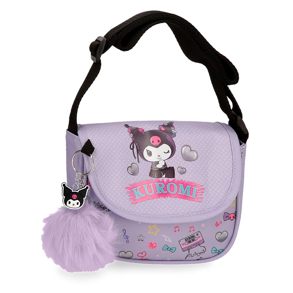 Sanrio Kuromi Retropop Shoulder Bag with Flap Purple 16x14x5 cm Polyester