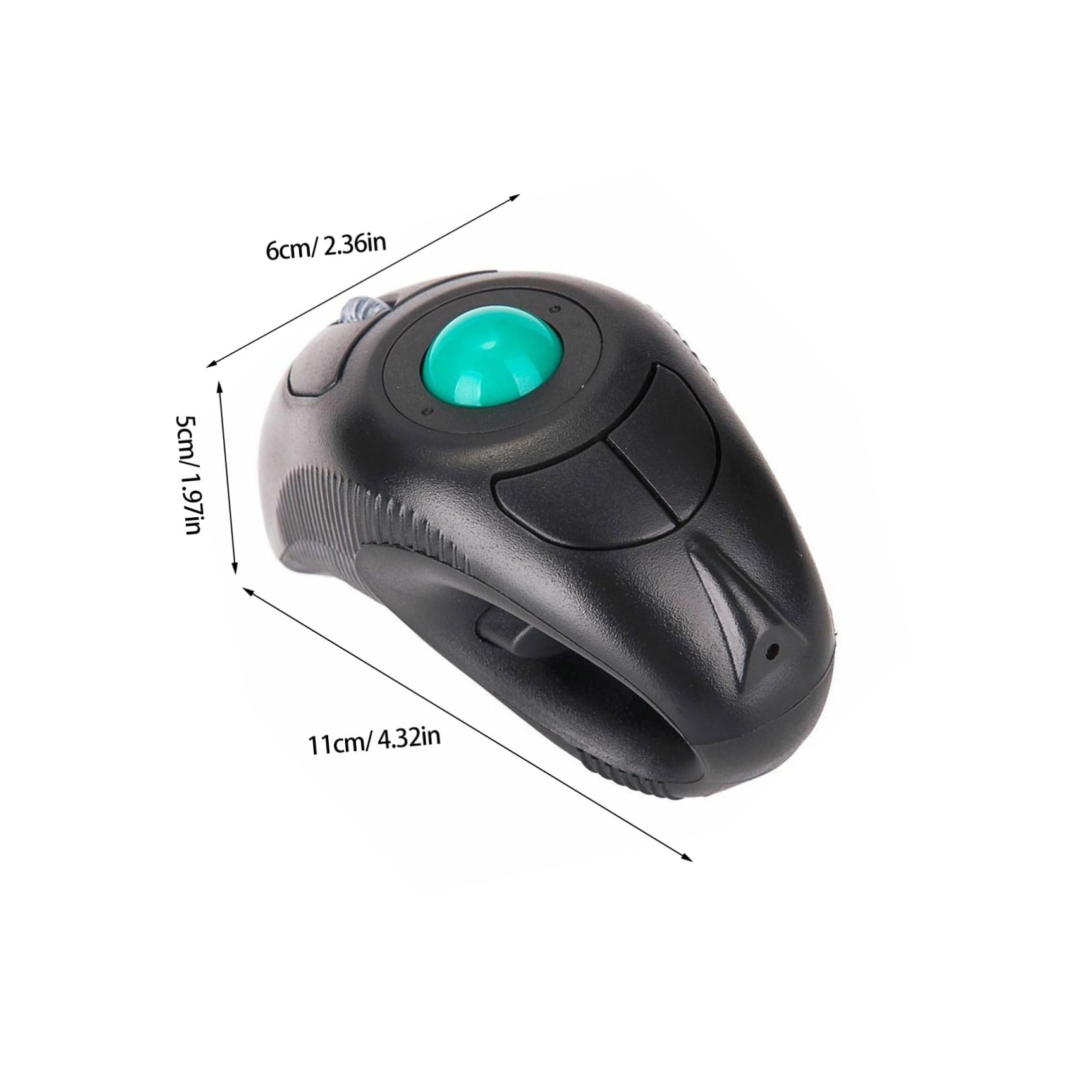 BESPORTBLE Souris sans Fil 24 Ghz Trackball Ergonomique Commande Pouce Port USB Intégré Compatible PC et Ordinateur Portable Design Portable Noir Utilisation Confortable Prolongée